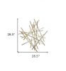 Gold Metal Abstract Linear Strips Wall Art Decor