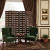 72" Brown Folding Four Panel Screen Room Divider