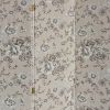 3 Panel Beige And Black Soft Fabric Finish Room Divider