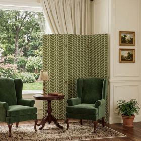 3 Panel Green Soft Fabric Finish Room Divider
