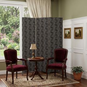 3 Panel Black Soft Fabric Finish Room Divider