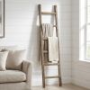 6 Step Rustic Espresso Wood Ladder Shelf