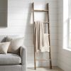 4 Step Rustic Weathered Grey Wood Ladder Shelf