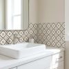 4" X 4" Black And White Mosaic Peel And Stick Removable Tiles