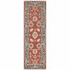 3' X 8' Red And Blue Bohemian Area Rug