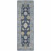 3' X 8' Navy And Blue Bohemian Area Rug