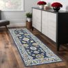 3' X 8' Navy And Blue Bohemian Area Rug