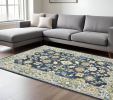 10' X 13' Navy And Blue Bohemian Rug
