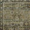 7' X 9' Green And Brown Floral Area Rug