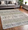 5' X 8' Grey And Ivory Abstract Lines Area Rug