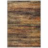 6' X 9' Gold And Slate Abstract Indoor Area Rug