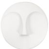 10" White Ceramic Face Round Wall Decor