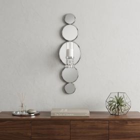 Silver and Clear Modern Bling Mirrored Wall Sconce
