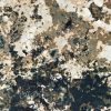 3' X 6' Ivory Navy Abstract Marble Indoor Area Rug