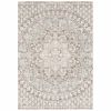 9' X 12' Ivory Grey Distresed Oversize Medallion Indoor Area Rug