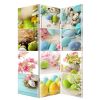 Three Panel Reversible Easter Spring Art Room Divider Screen