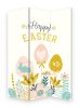Three Panel Reversible Easter Spring Art Room Divider Screen