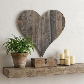 12" Weathered Gray Reclaimed Wood Heart Wall Decor