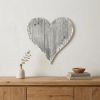 24" Whitewash Reclaimed Wood Heart Wall Decor