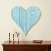 24" Turquoise Reclaimed Wood Heart Wall Decor