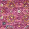 6' Fuchsia Floral Power Loom Runner Rug