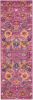 6' Fuchsia Floral Power Loom Runner Rug