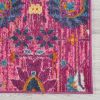 6' Fuchsia Floral Power Loom Runner Rug