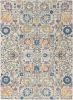4' X 6' Orange And Ivory Floral Power Loom Area Rug