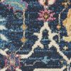 8' X 10' Navy Blue Floral Power Loom Area Rug