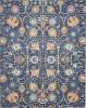 8' X 10' Navy Blue Floral Power Loom Area Rug