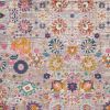 8' X 10' Silver Floral Power Loom Area Rug
