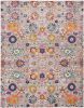 8' X 10' Silver Floral Power Loom Area Rug