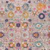8' X 10' Silver Floral Power Loom Area Rug