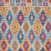 8' X 10' Blue And Pink Ogee Power Loom Area Rug
