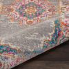 8' Gray Round Power Loom Area Rug