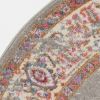 8' Gray Round Power Loom Area Rug