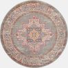 8' Gray Round Power Loom Area Rug