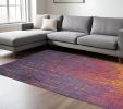 8' X 10' Blue And Pink Abstract Power Loom Area Rug