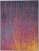 8' X 10' Blue And Pink Abstract Power Loom Area Rug