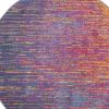 8' Blue And Pink Round Abstract Power Loom Area Rug