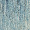 6' Blue and Ivory Abstract Power Loom Runner Rug