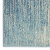 8' X 10' Blue and Ivory Abstract Stripes Power Loom Area Rug