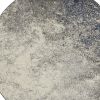 4' Gray And Ivory Round Abstract Power Loom Area Rug