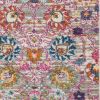 8' Silver Floral Power Loom Runner Rug