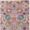 8' Silver Floral Power Loom Runner Rug
