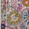 8' Silver Floral Power Loom Runner Rug