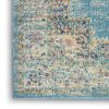 6' Light Blue Southwestern Power Loom Runner Rug