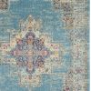 4' X 6' Light Blue Southwestern Power Loom Area Rug