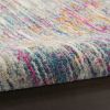 6' Pink And Ivory Abstract Power Loom Runner Rug