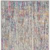 6' Pink And Ivory Abstract Power Loom Runner Rug
